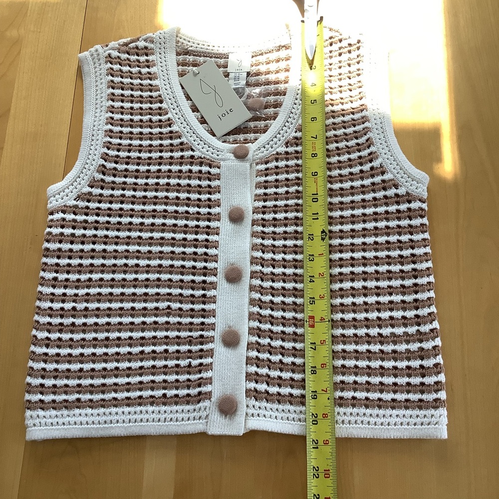 NWT Joie Striped Knit Vest Boho Med - Picture 4 of 6
